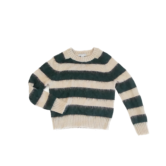 Cre8ions Boys Green Tan Stripe Sweater Size: XS (4-5T) Green Tan Stripe