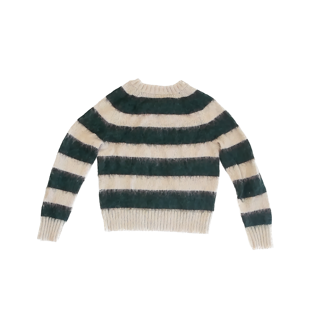 Cre8ions Boys Green Tan Stripe Sweater Size: XS (4-5T) Green Tan Stripe