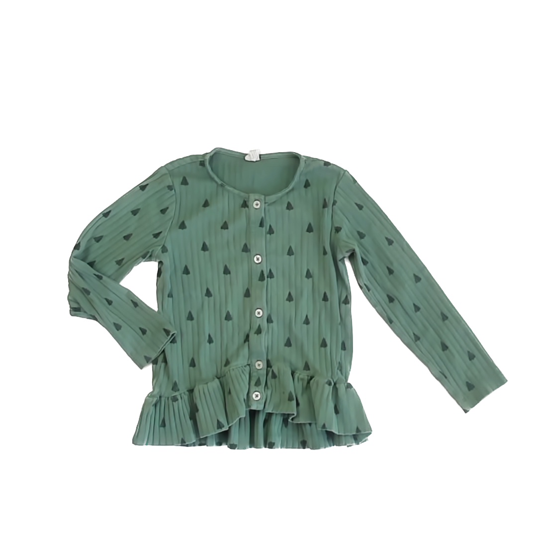 Kate Quinn Girls Green | Trees Long Sleeve Shirt Size: 6 Years Green | Trees