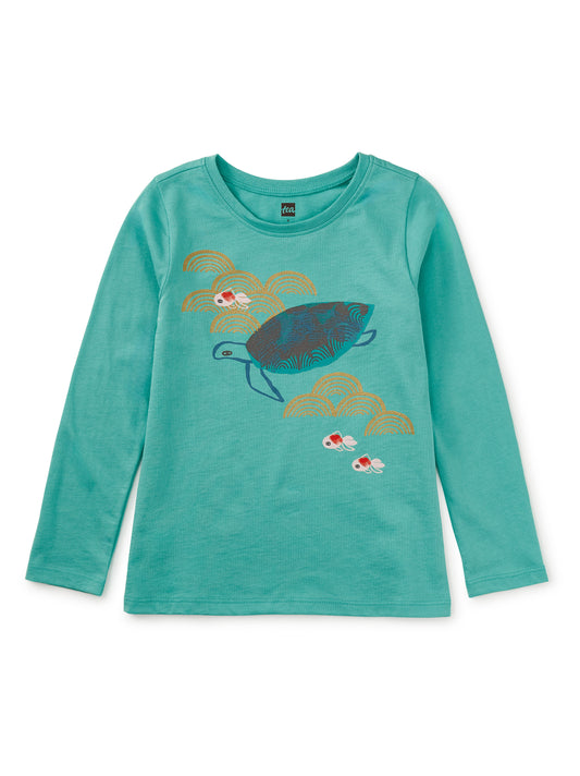 Tea Collection Girls Green Turtile Long Sleeve T-Shirt Size: 5T Green Turtile