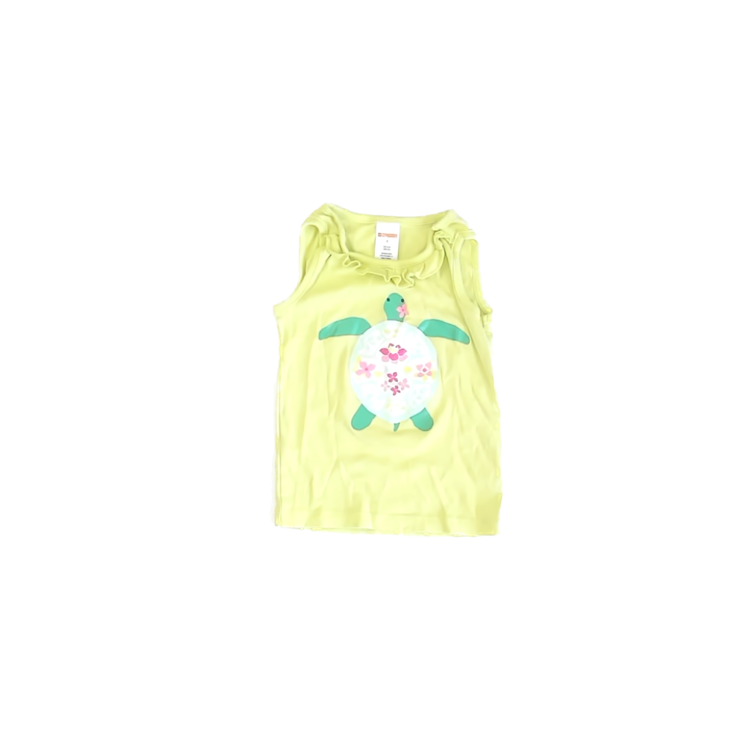 Gymboree Girls Green Turtle Tank Top Size: 4T Green Turtle