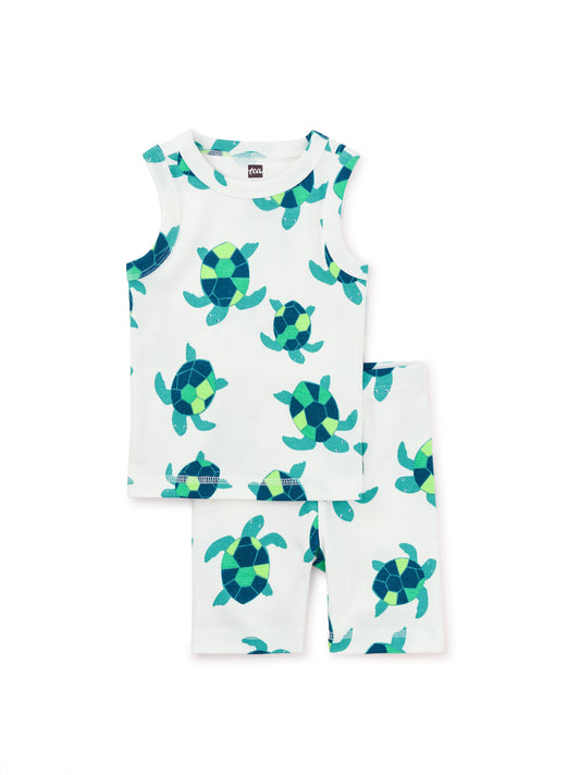 Tea Collection Boys Green Turtle 2-piece Pajamas Size: 12-18 Months Green Turtle