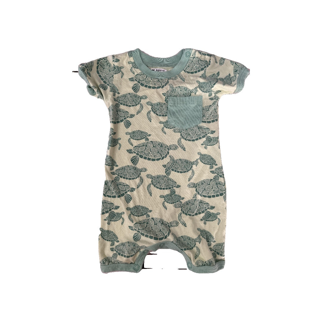 Cat & Dogma Boys green | Turtles Romper Size: 3-6 months green | Turtles