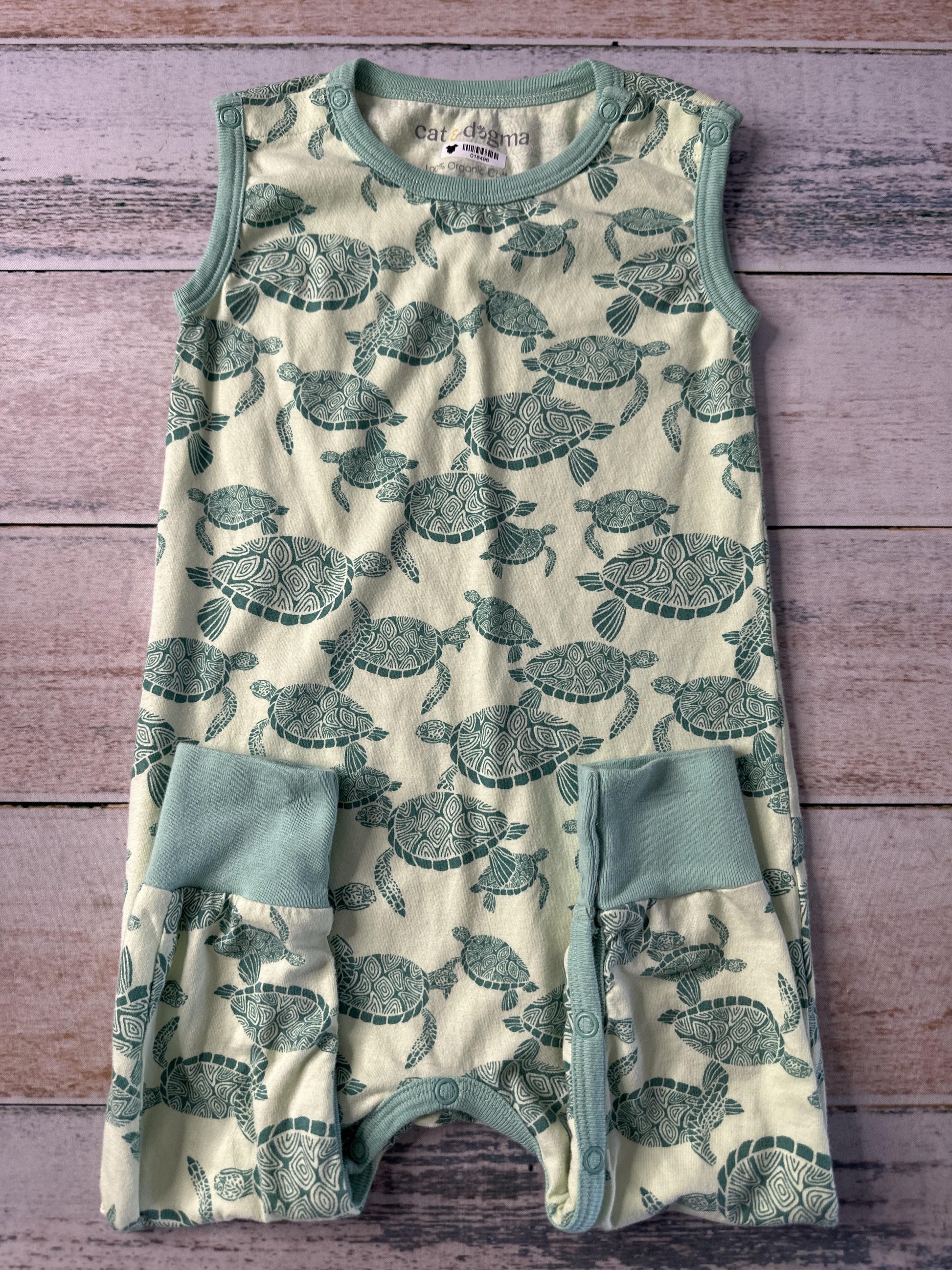 Cat & Dogma Boys green | Turtles Romper Size: 18-24 months green | Turtles