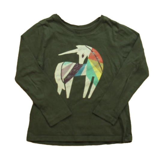 Tea Girls Green Unicorn Long Sleeve T-Shirt Size: 4T