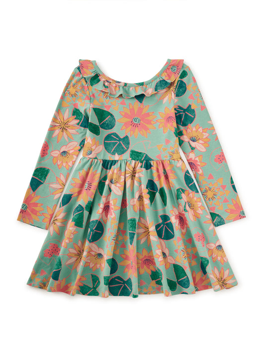 Tea Collection Girls Green Waterlilies Dress Size: 5T Green Waterlilies