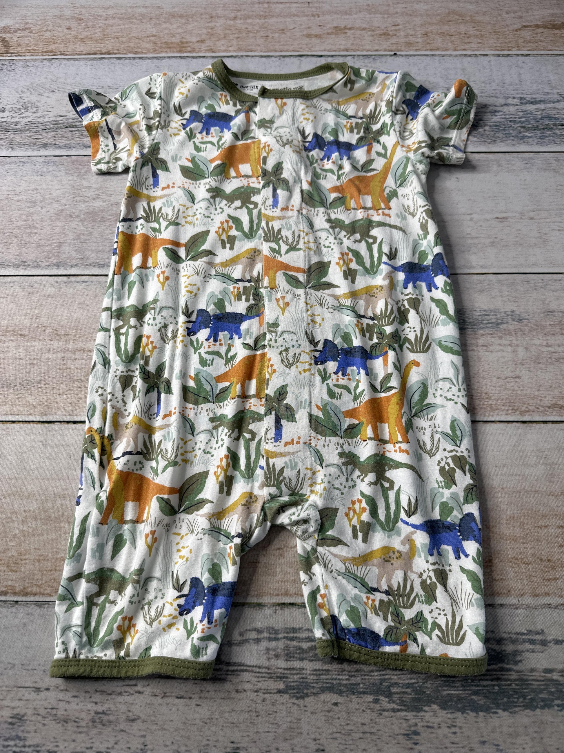 Magnetic Me Boys green | White | Animal Print Romper Size: 9-12 Months green | White | Animal Print