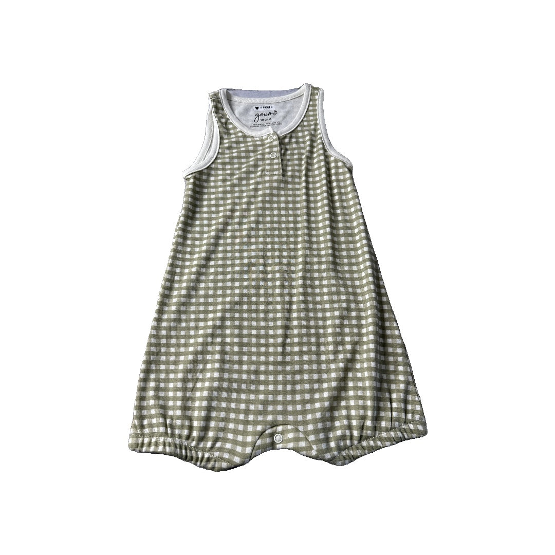Goumi Unisex green | White | Check Romper Size: 18-24 months green | White | Check