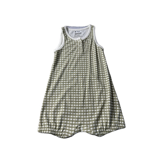 Goumi Unisex green | White | Check Romper Size: 18-24 months green | White | Check