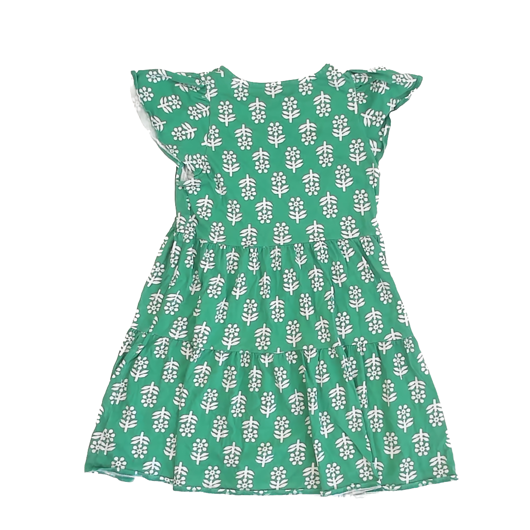 Crewcuts Girls Green | White Floral Dress Size: 10 Green | White Floral