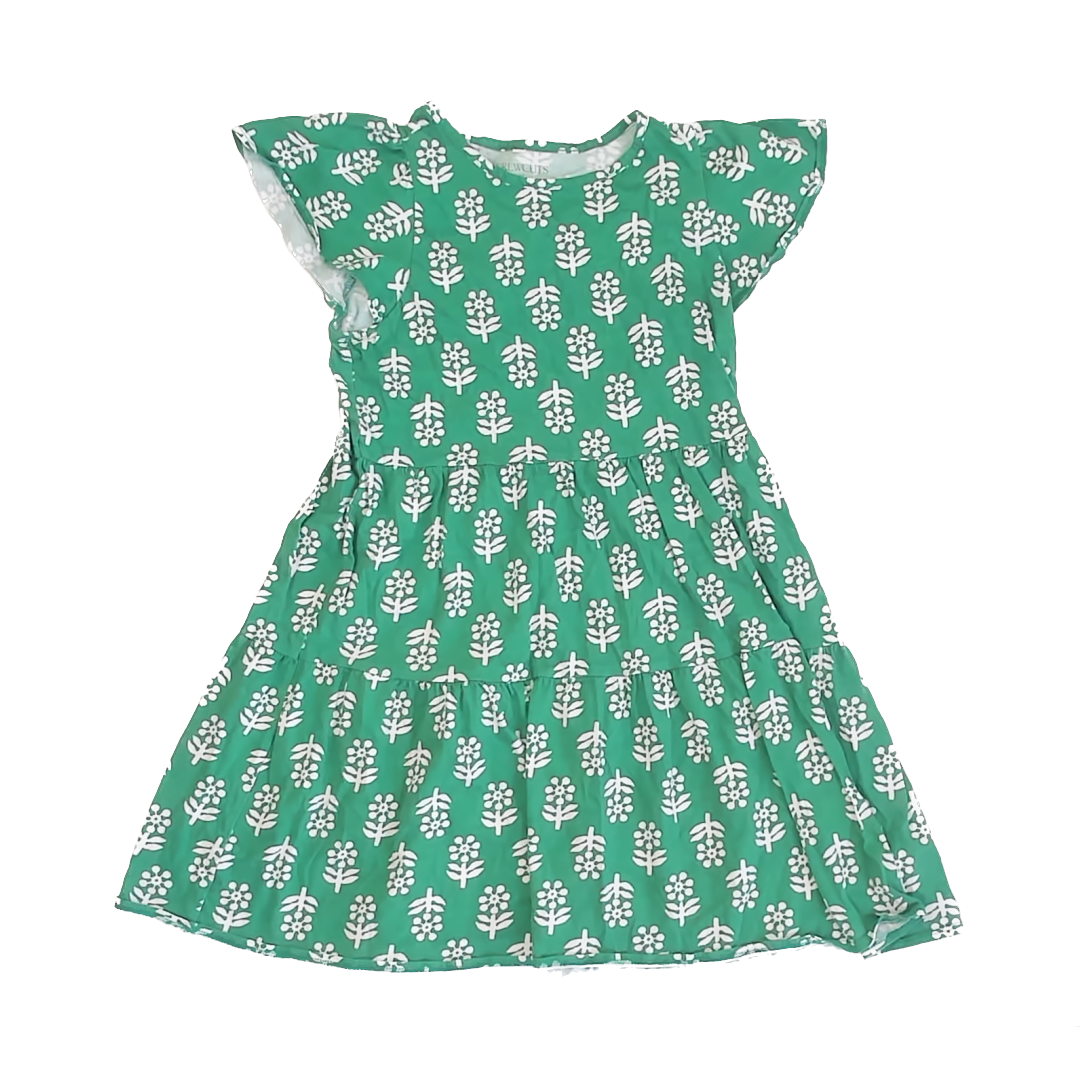Crewcuts Girls Green | White Floral Dress Size: 10 Green | White Floral
