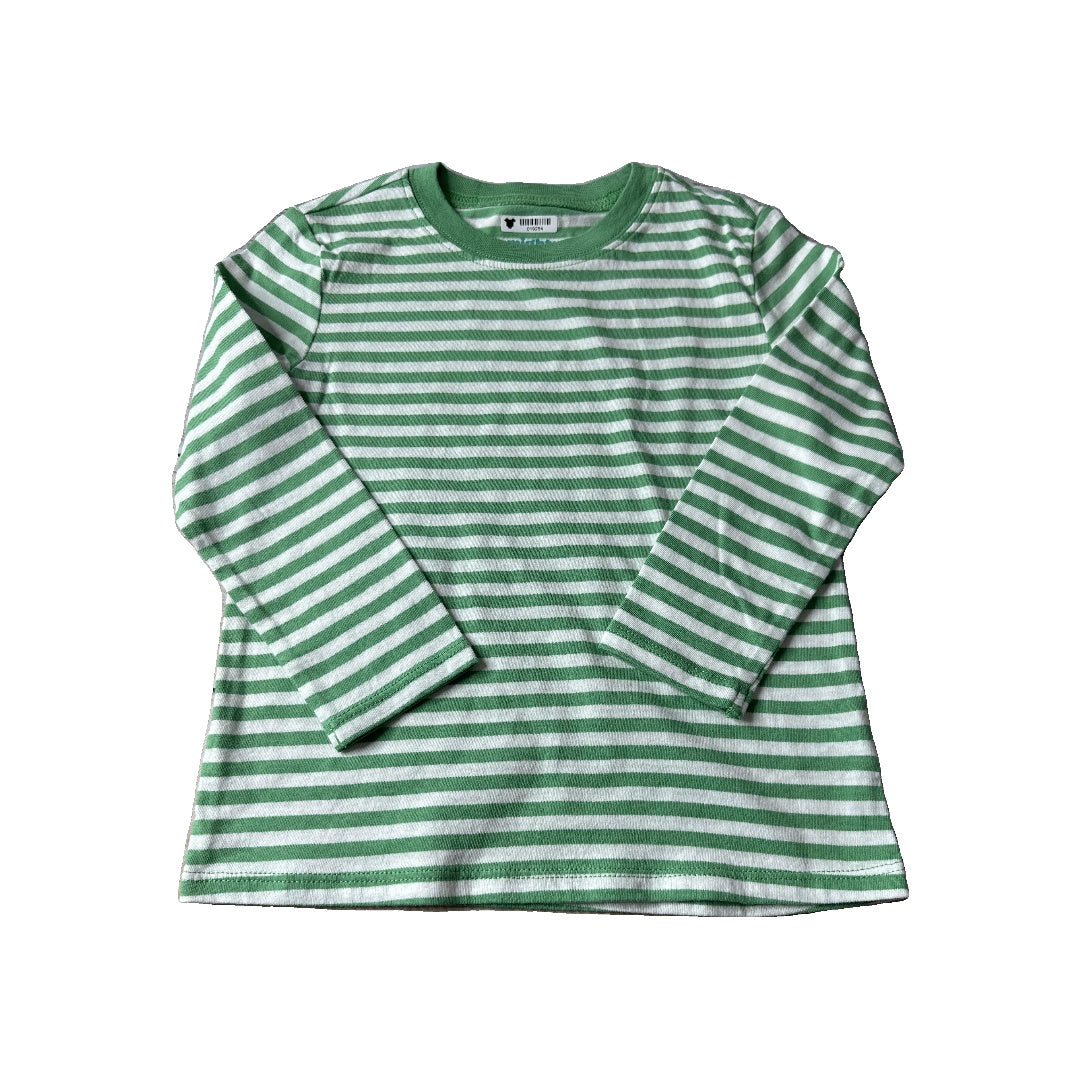 Mighty Goods Boys green | White | Striped Long Sleeve Shirt Size: 2T green | White | Striped