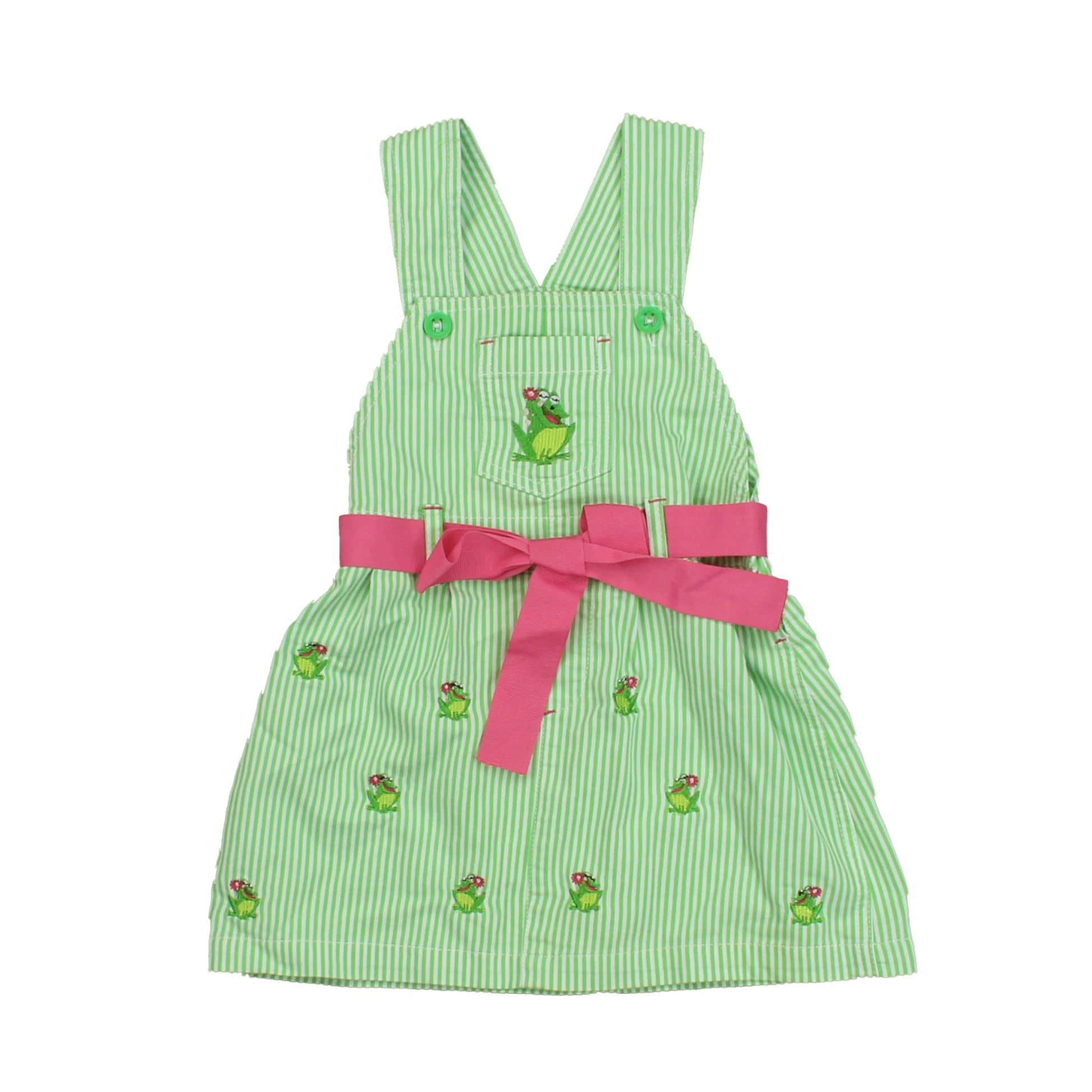 Toffee Apple Girls Green | White Striped Jumper Size: 2T Green | White Striped