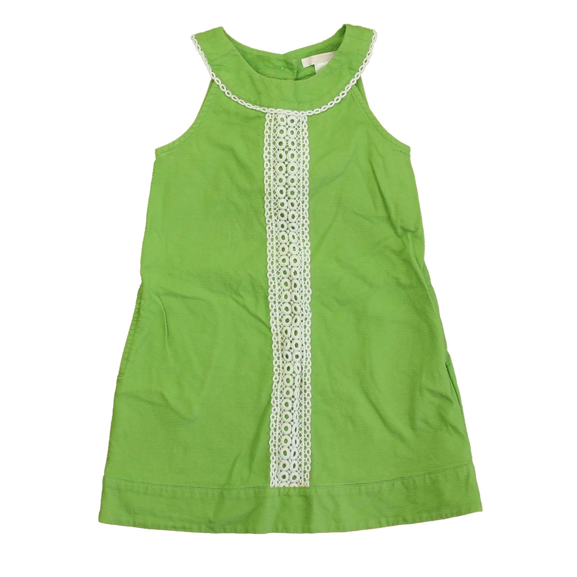 Janie and Jack Girls Green | White Dress Size: 3T Green | White