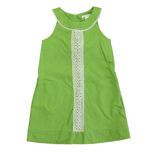 Janie and Jack Girls Green | White Dress Size: 3T Green | White