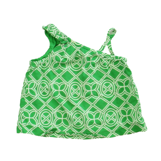 Janie and Jack Girls Green | White Blouse Size: 12-18 Months Green | White