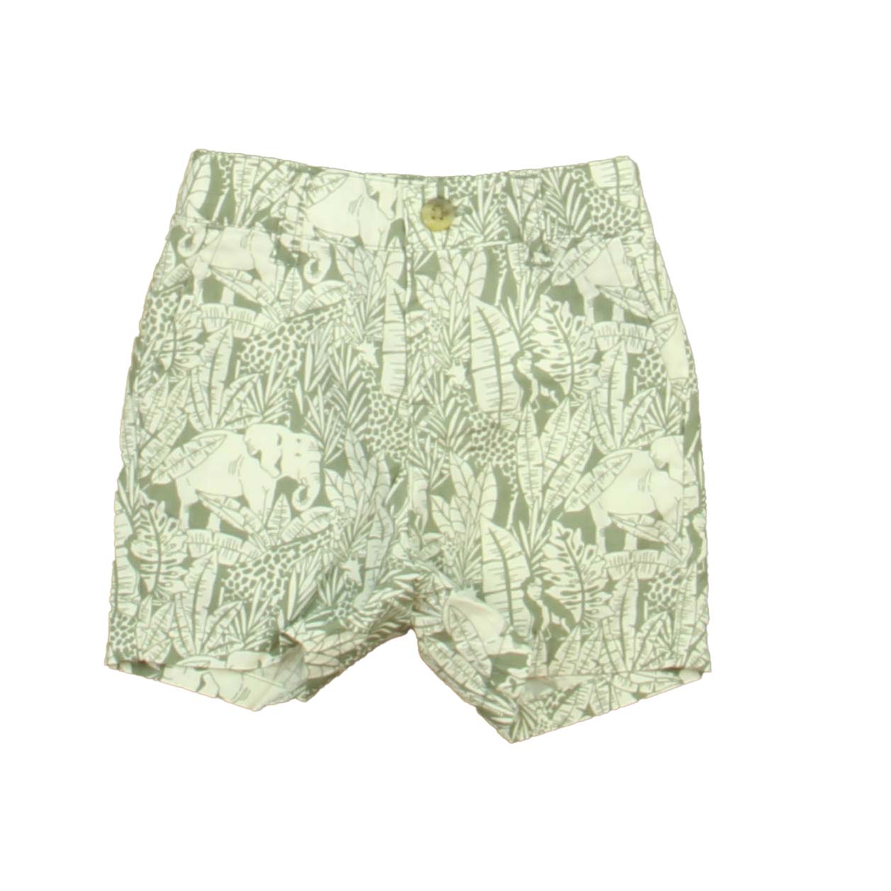 Janie and Jack Boys Green | White Shorts Size: 6-12 Months Green | White