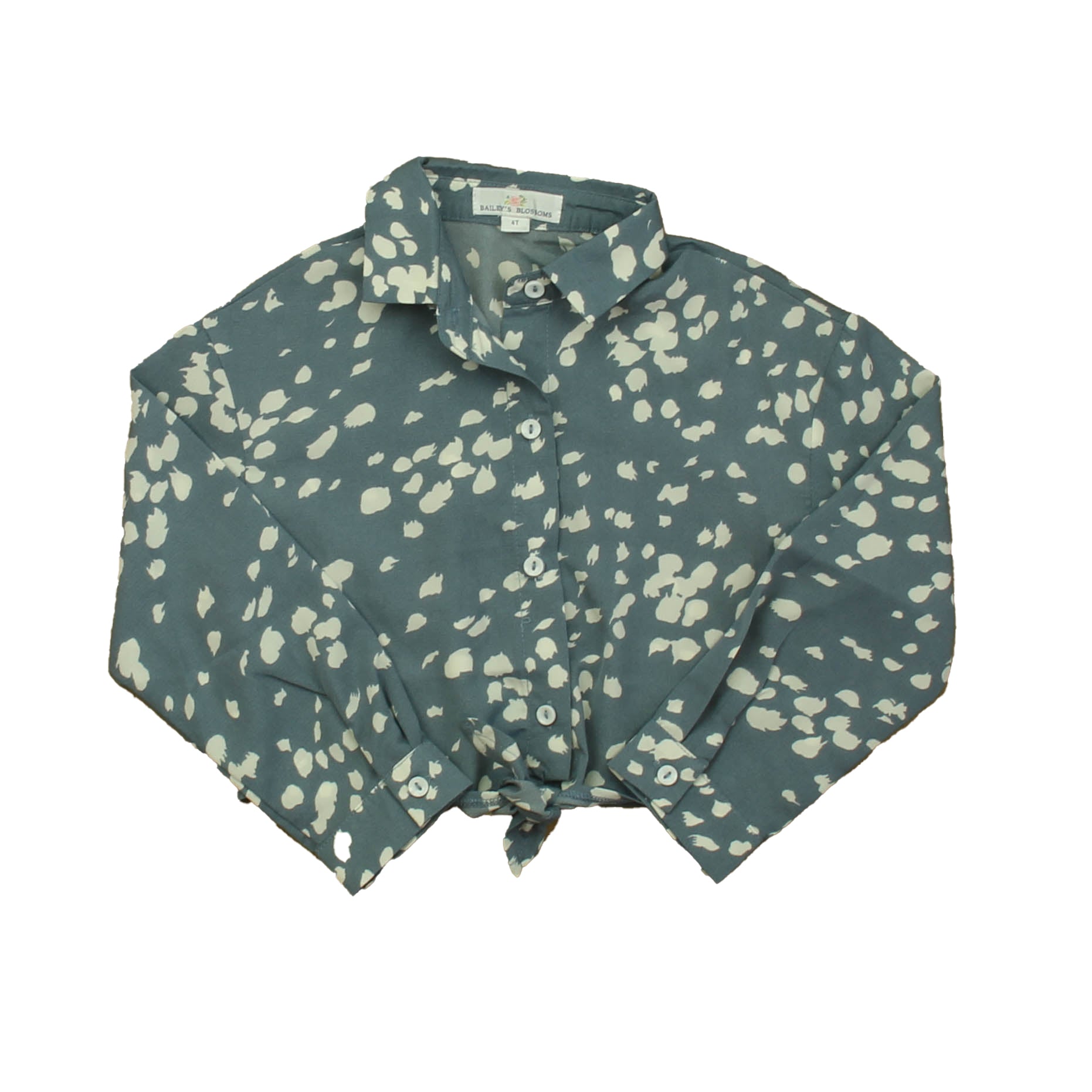 Bailey's Blossoms Girls Green | White Blouse Size: 4T Green | White