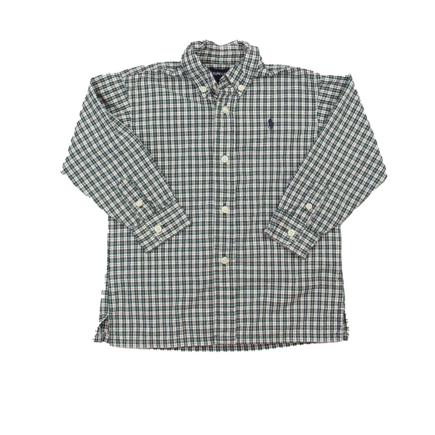 Ralph Lauren Boys Green | White Button Down Long Sleeve Size: 4T