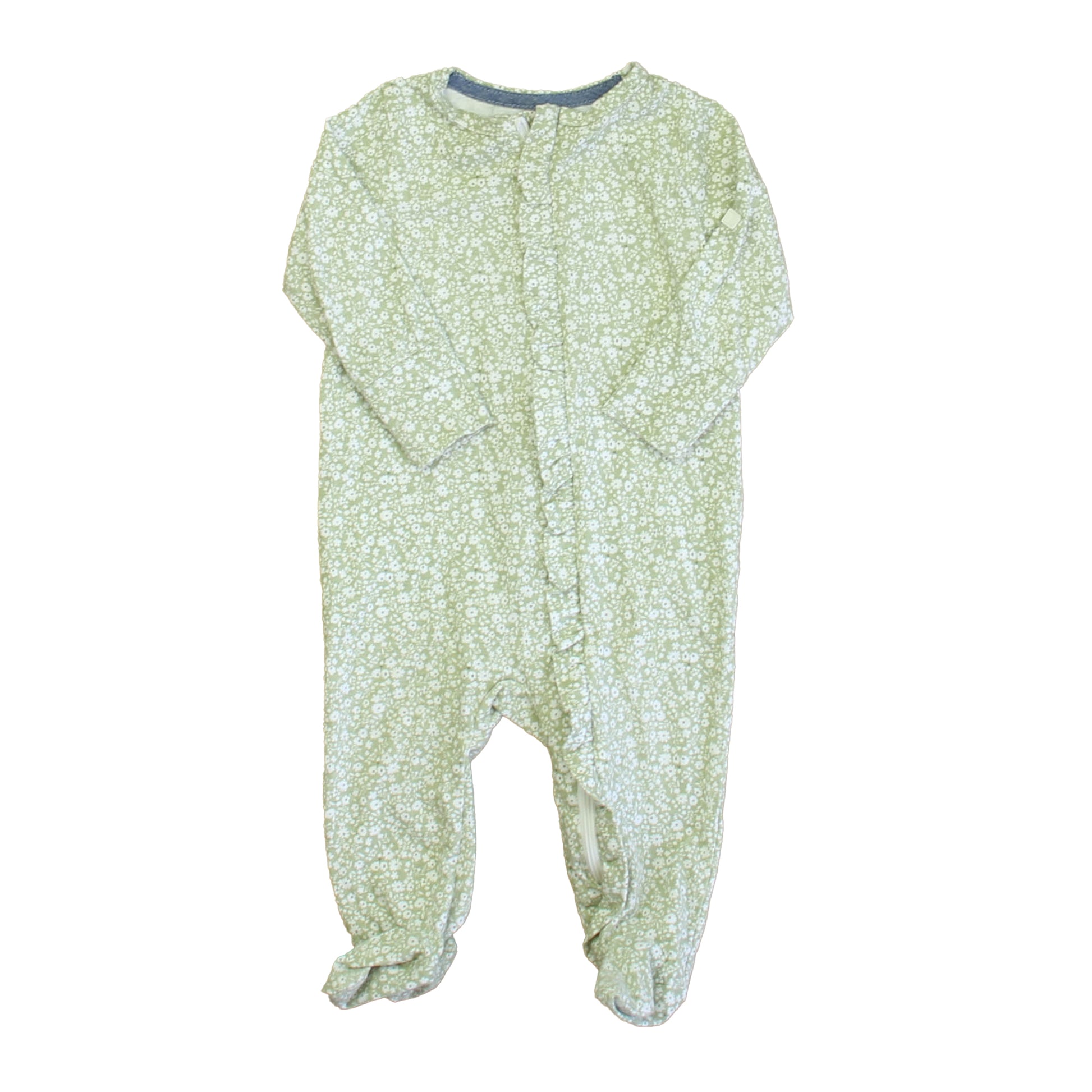 7 For All Mankind Girls Green | White Long Sleeve Outfit Size: 3-6 Months Green | White