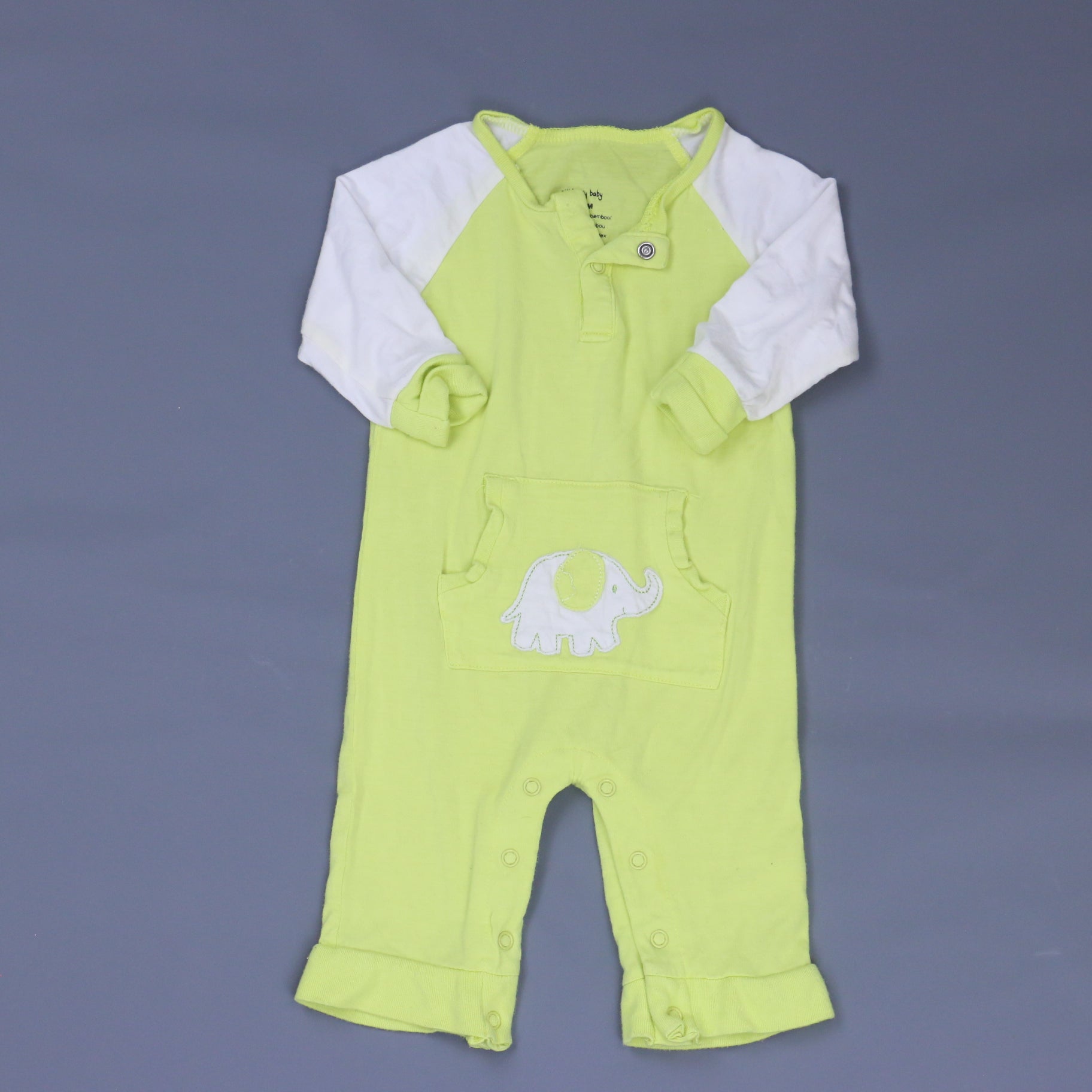 Silkberry Baby Unisex Green | White Long Sleeve Outfit Size: 3-6 Months Green | White