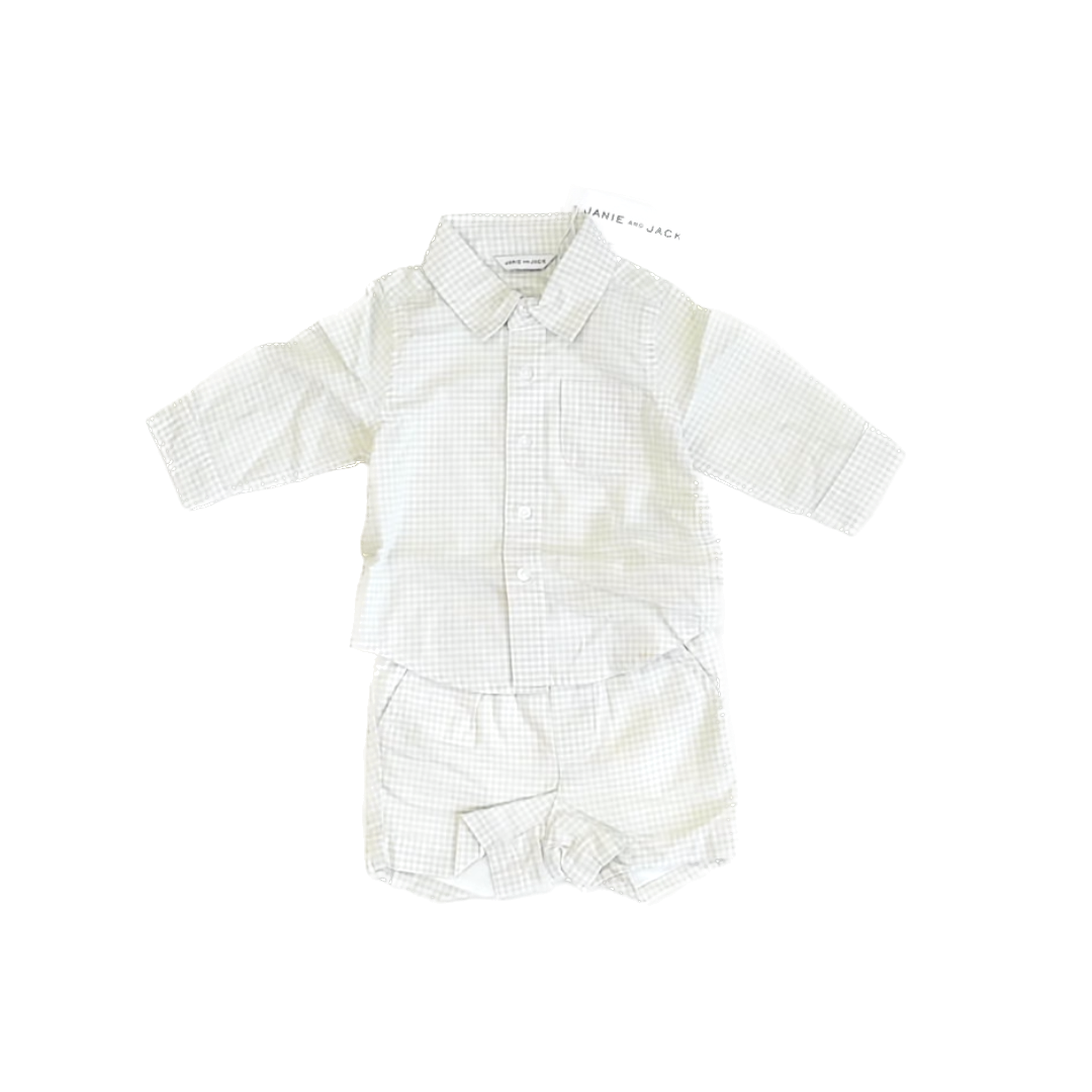 Janie and Jack Boys Green | White Apparel Sets Size: 3-6 Months Green | White
