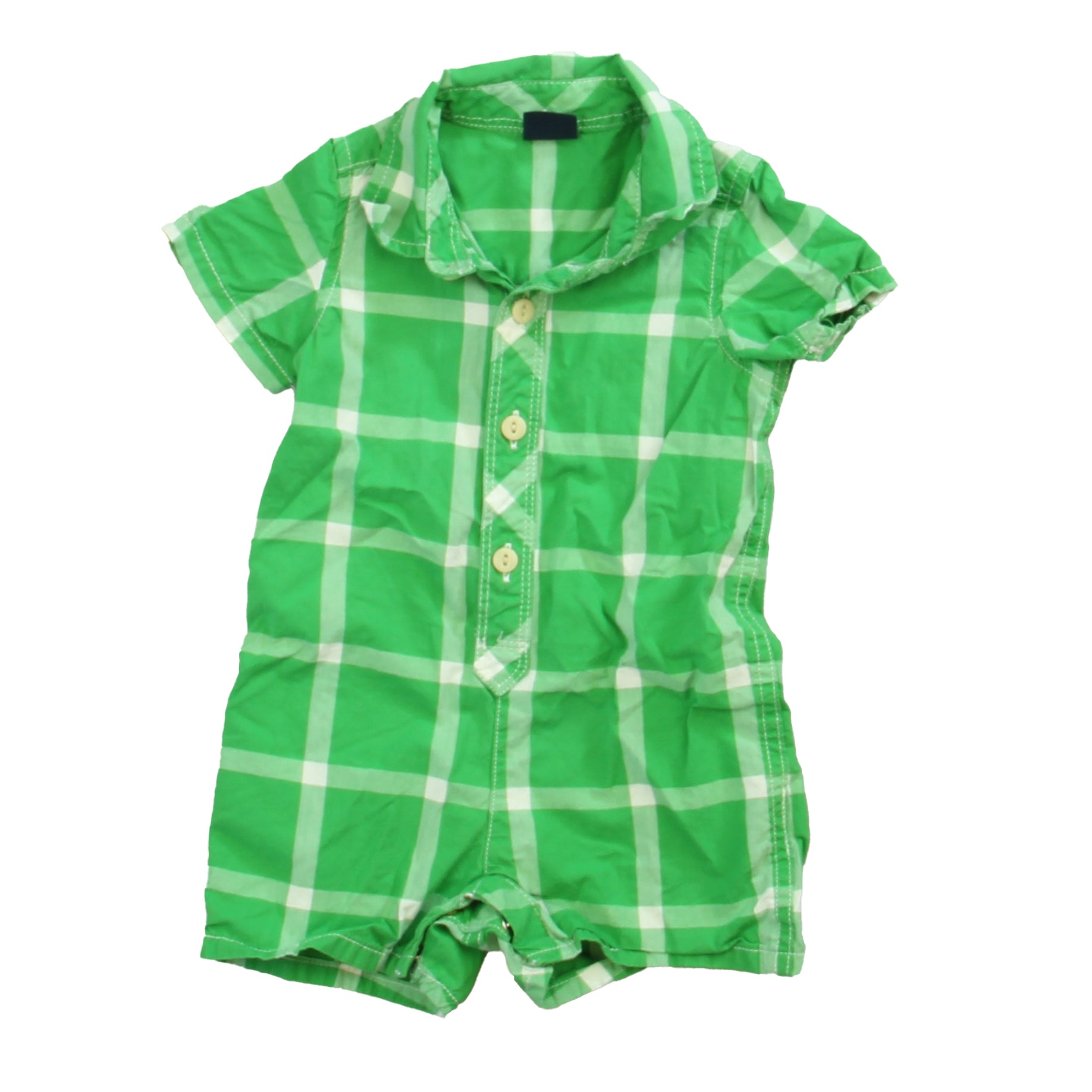Gap Boys Green | White Romper Size: 3-6 Months Green | White