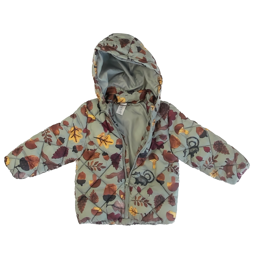 H&M Girls Green Woodland Winter Coat Size: 2T Green Woodland