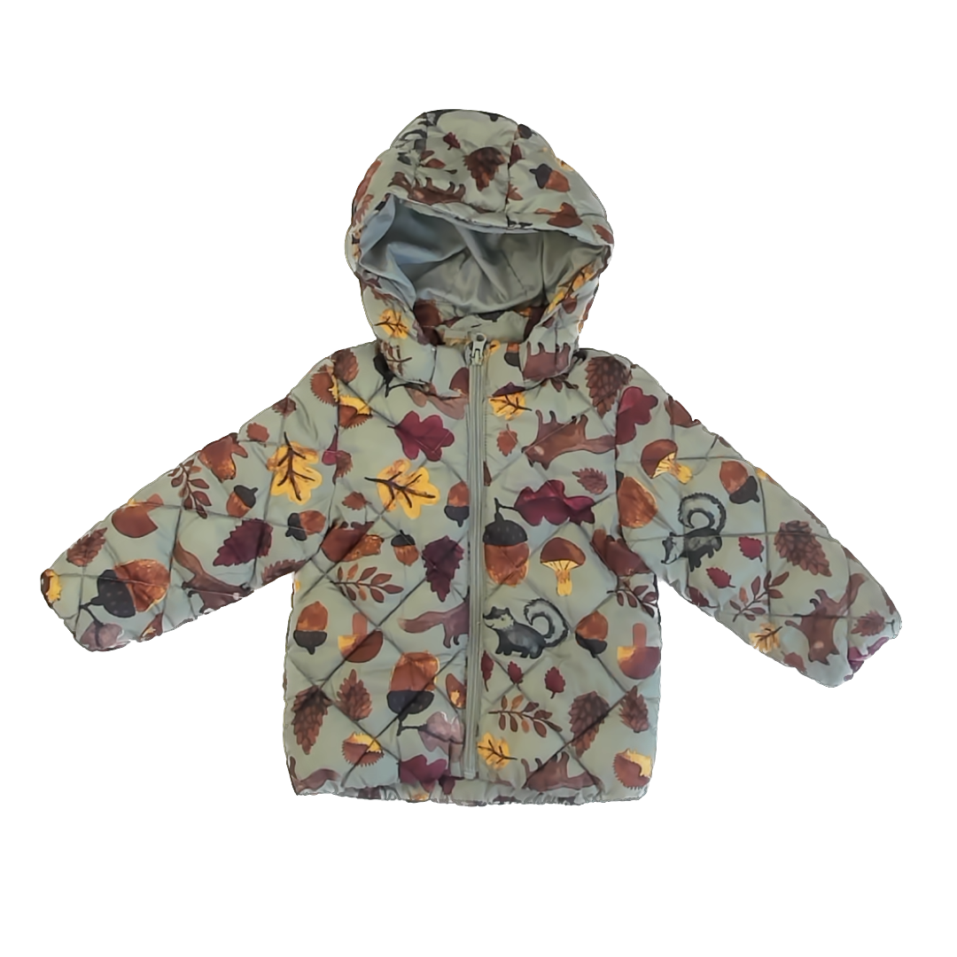 H&M Girls Green Woodland Winter Coat Size: 2T Green Woodland