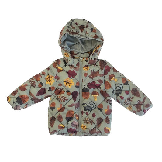 H&M Girls Green Woodland Winter Coat Size: 2T Green Woodland