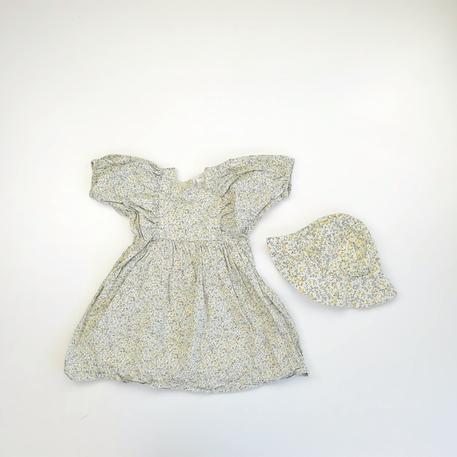 H&M Girls Green | Yellow Floral Apparel Sets Size: 2T Green | Yellow Floral