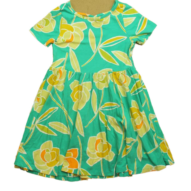 Tea Girls Green | Yellow | Floral Dress Size: 6 Years