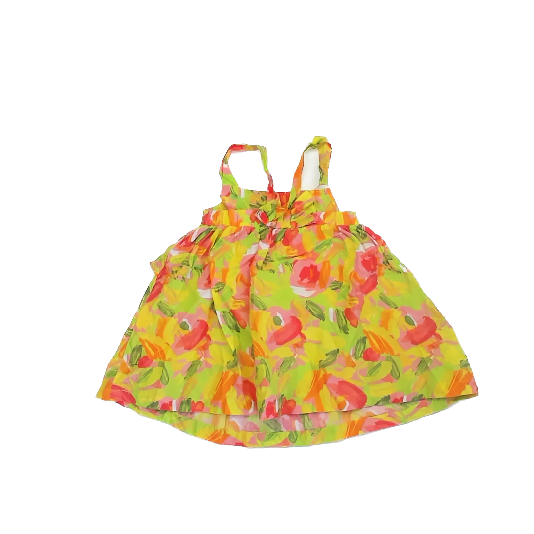 Mayoral Girls Green | Yellow | Pink Sun Dress Size: 3T Green | Yellow | Pink