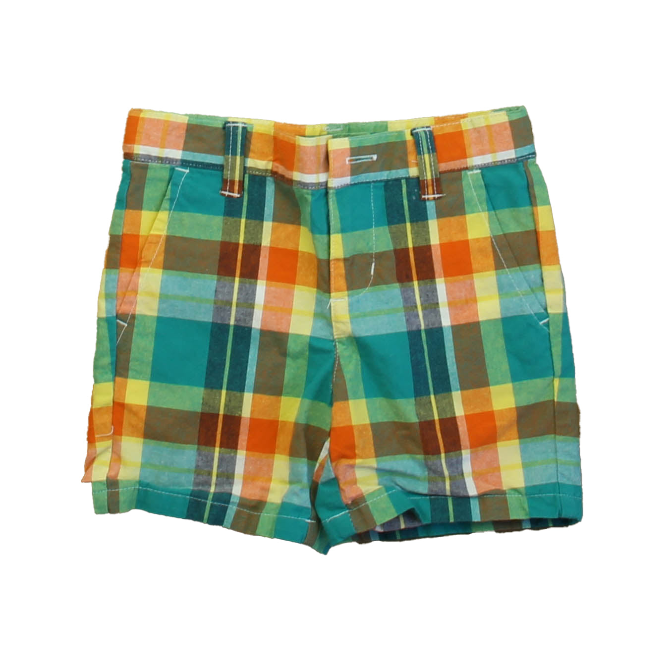 Janie and Jack Boys Green | Yellow Plaid Shorts Size: 2T