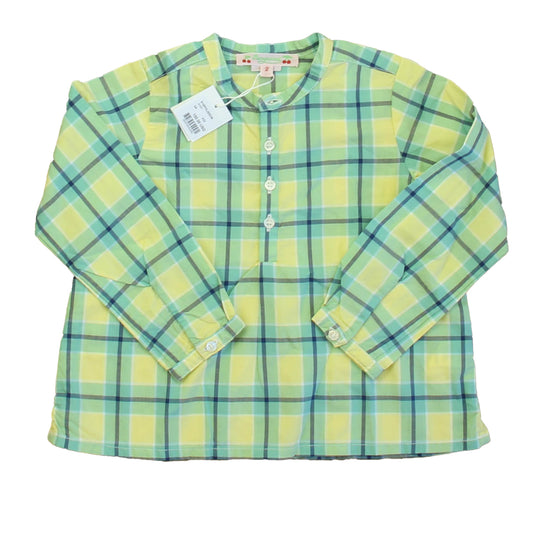 Bonpoint Girls Green | Yellow Plaid Blouse Size: 2T Green | Yellow Plaid