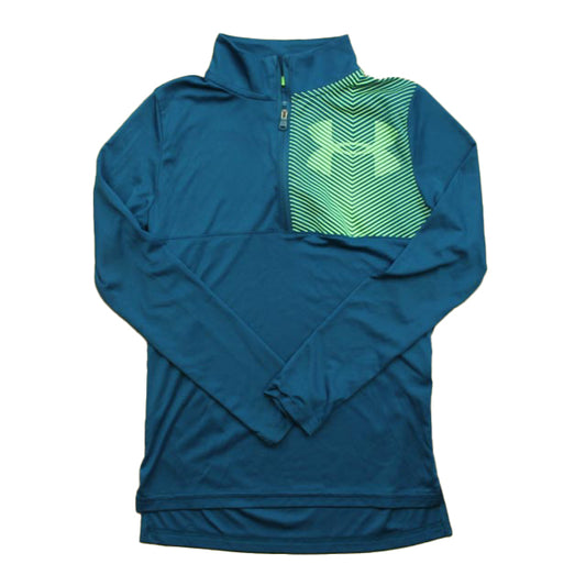 Under Armour Girls Green | Yellow Athletic Top Size: 10-12 Years