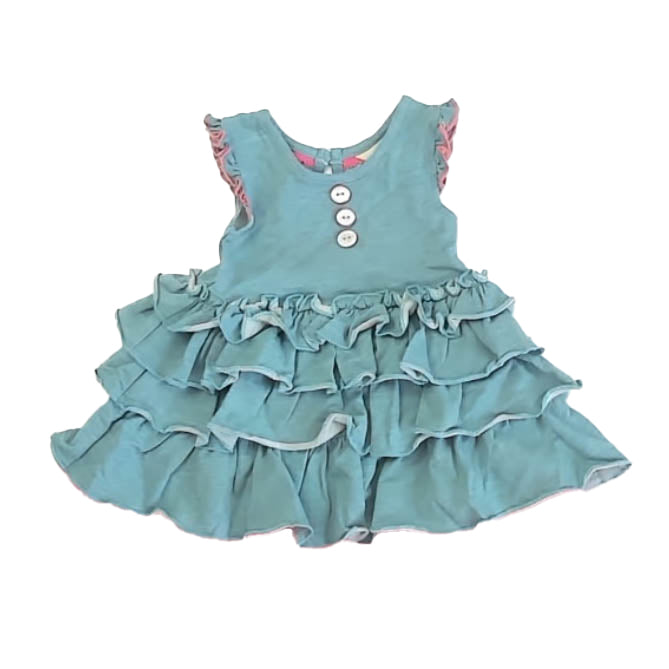 Matilda Jane Girls Green Dress Size: 3-6 Months Green