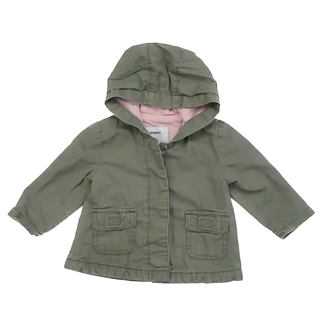 Old Navy Girls Green Jacket Size: 6-12 Months Green