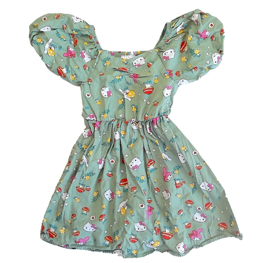 Hello Kitty Girls Green Dress Size: 4-5T Green