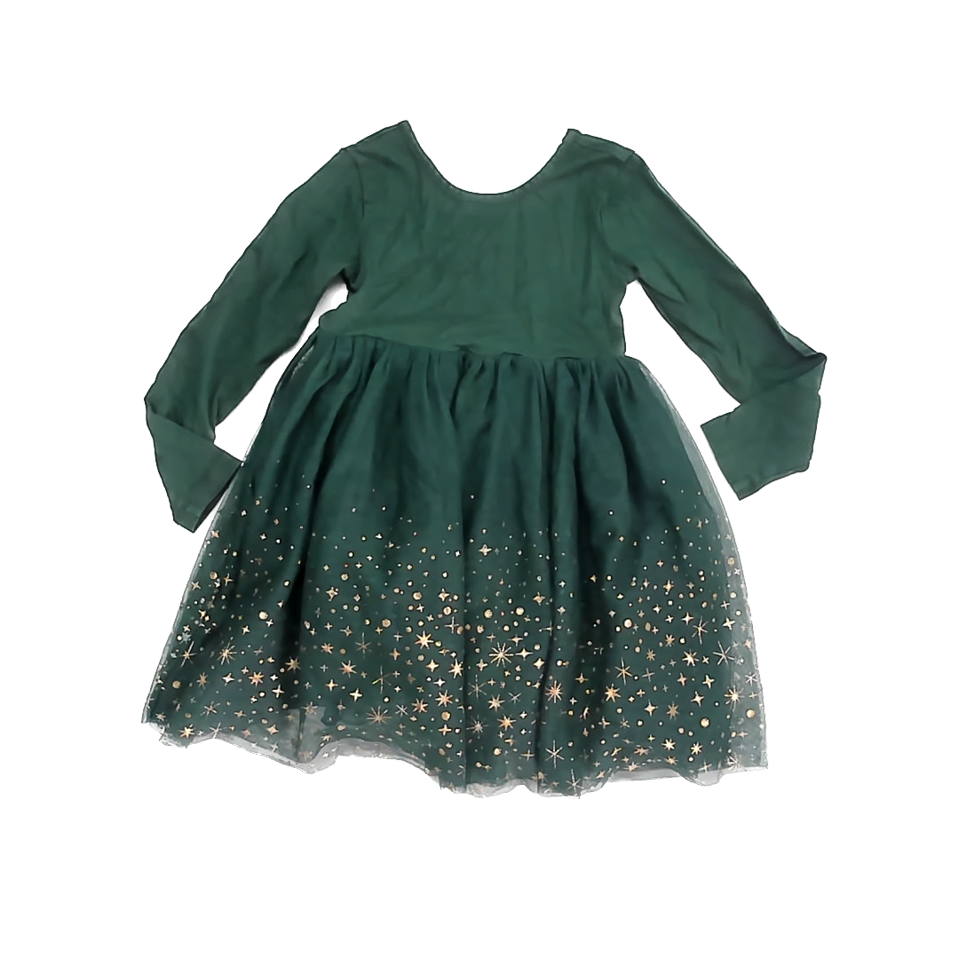 Hanna Andersson Girls Green Dress Size: 5T Green