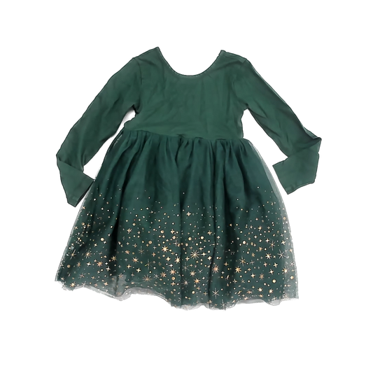 Hanna Andersson Girls Green Dress Size: 5T Green