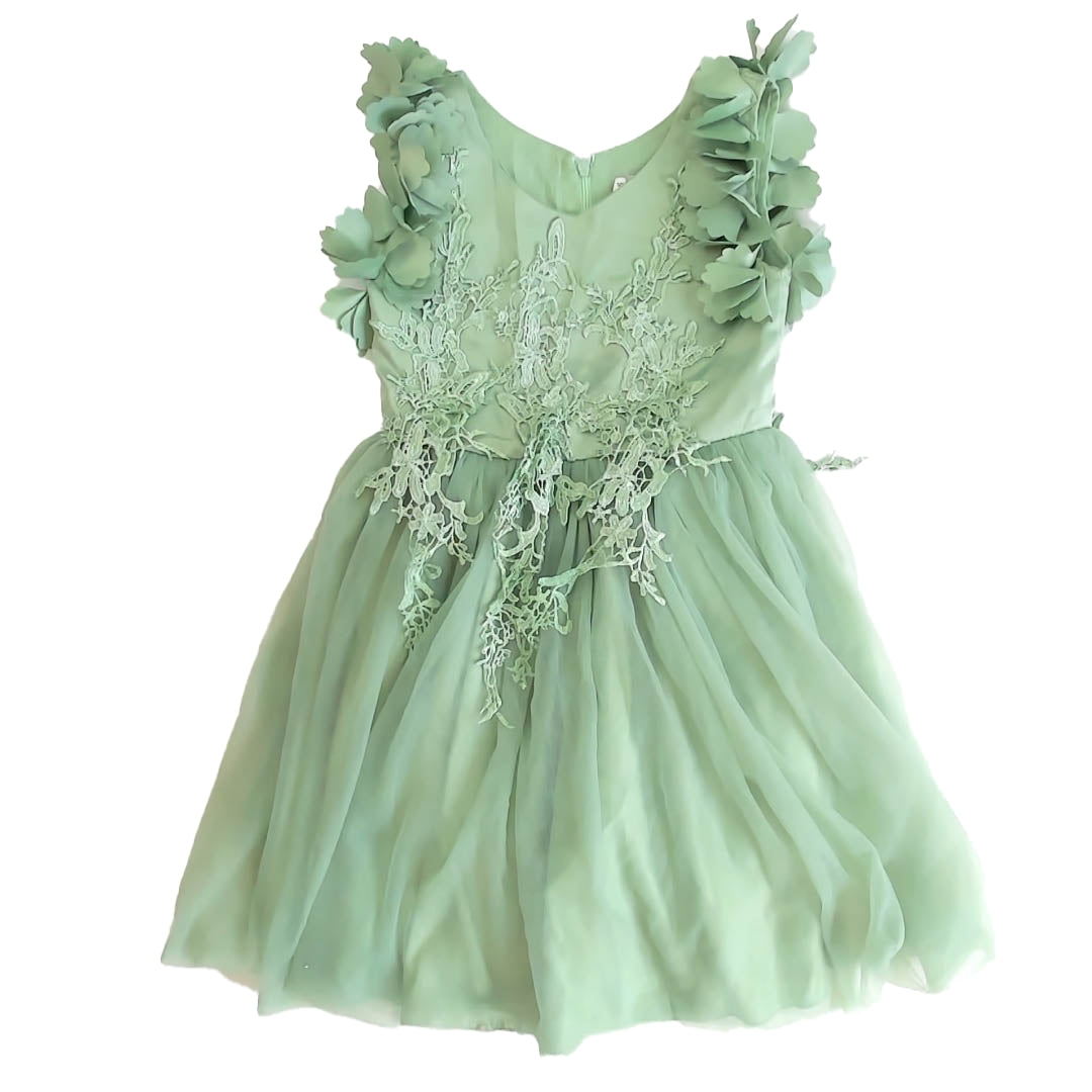 Trish Scully Girls Green Dress Size: 6 Years Green