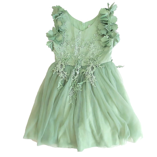 Trish Scully Girls Green Dress Size: 6 Years Green