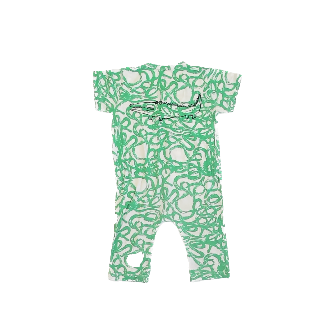 Noe & Zoe Unisex Green Romper Size: 18-24 MOnths Green