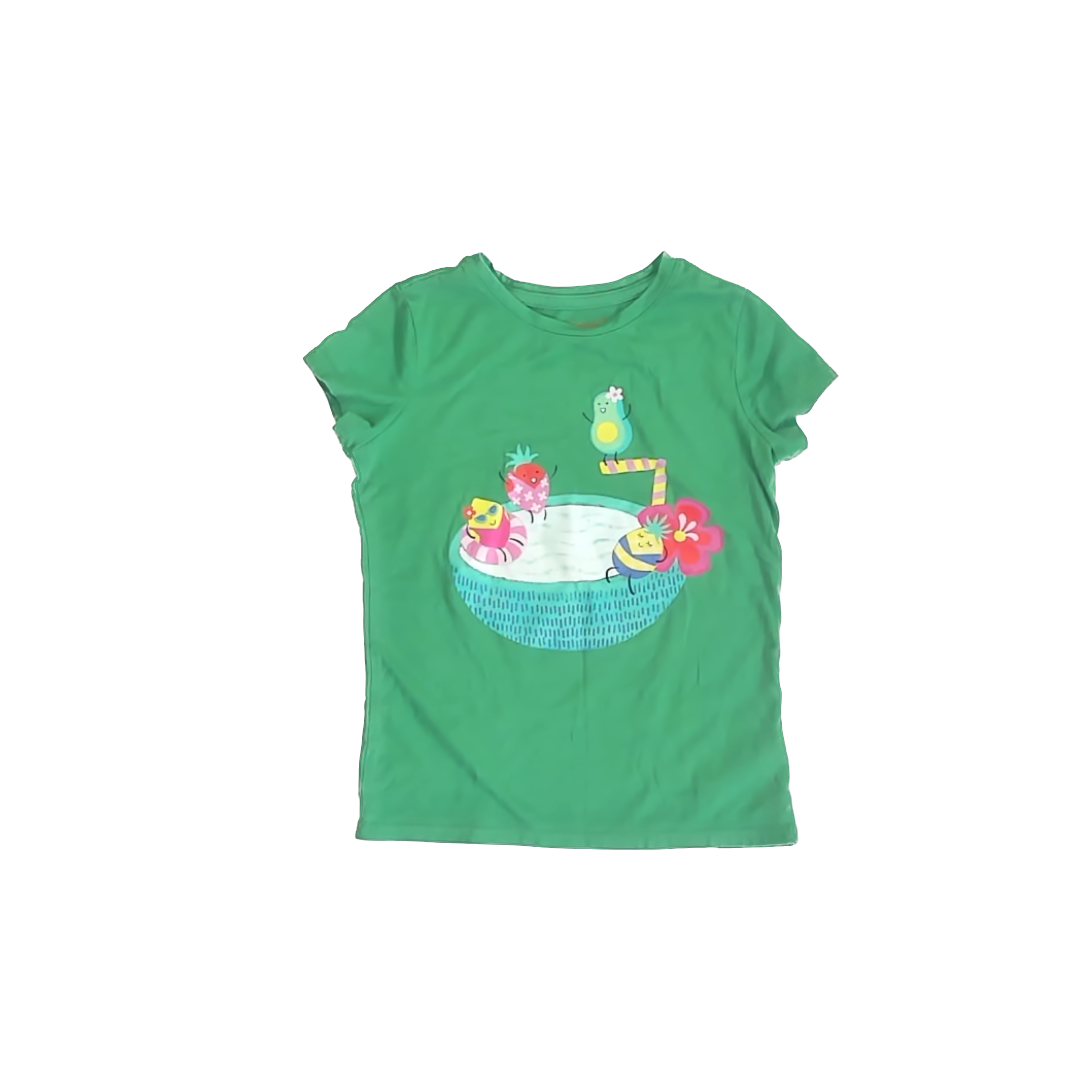 Cat & Jack Girls Green T-Shirt Size: 6 Years Green