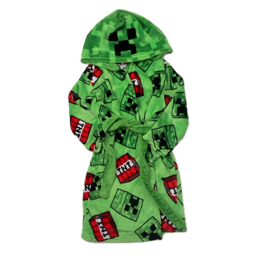 Minecraft Boys Green Bathrobe Size: 4-5T Green