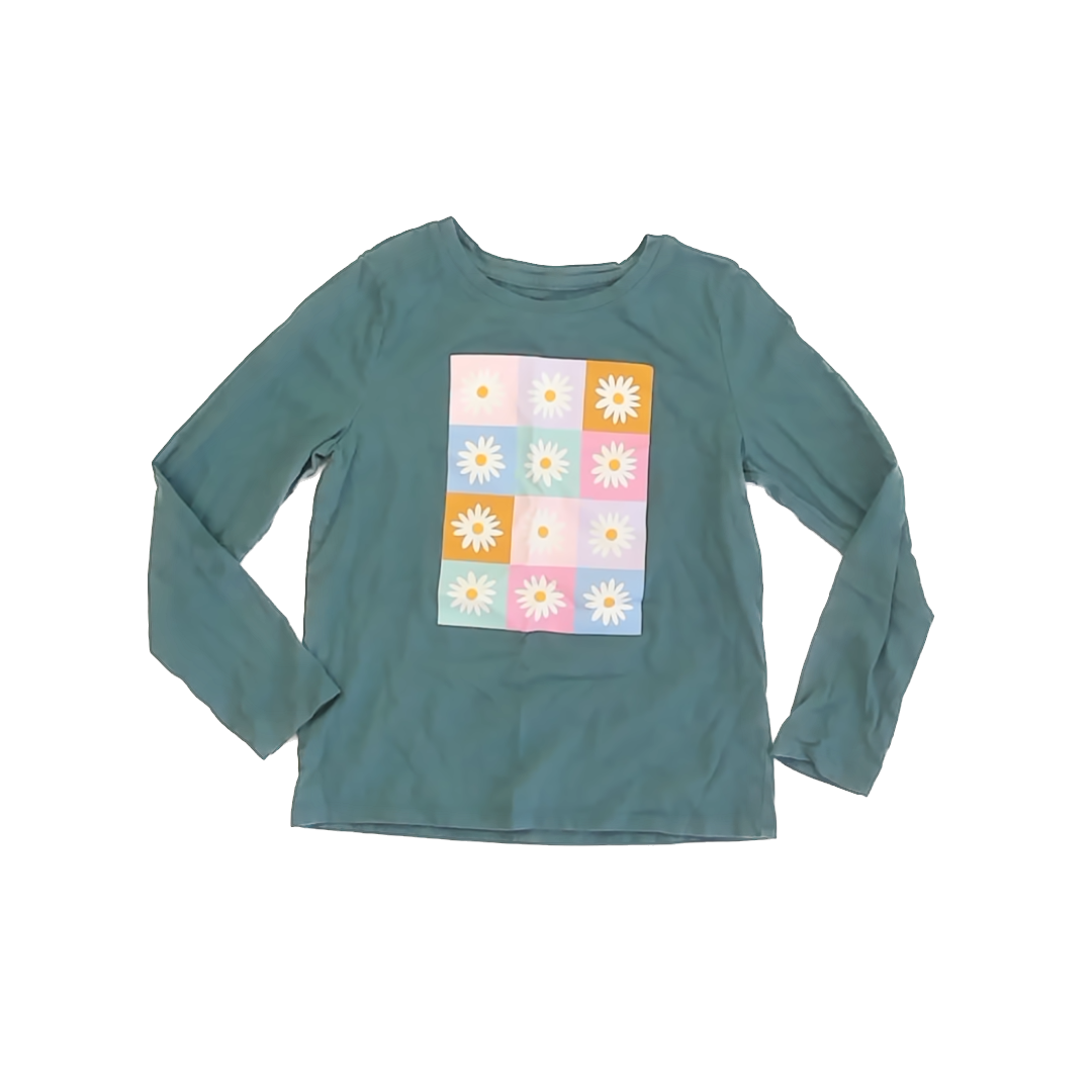 Cat & Jack Girls Green Long Sleeve T-Shirt Size: 8 Years Green