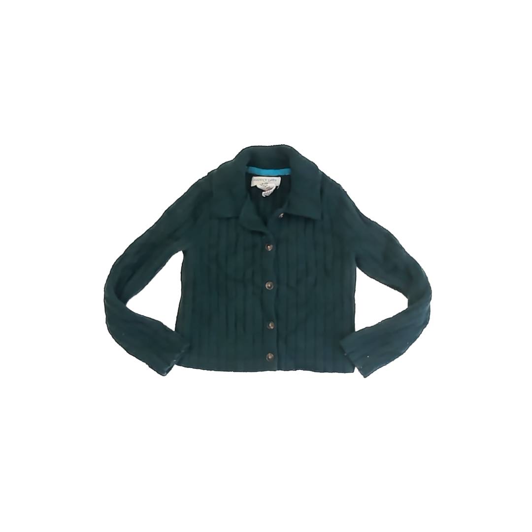 Happily Grey Girls Green Sweater Size: 5-6 Years Green