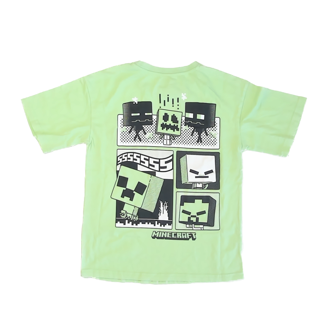 Minecraft Boys Green T-Shirt Size: 10-12 Years Green