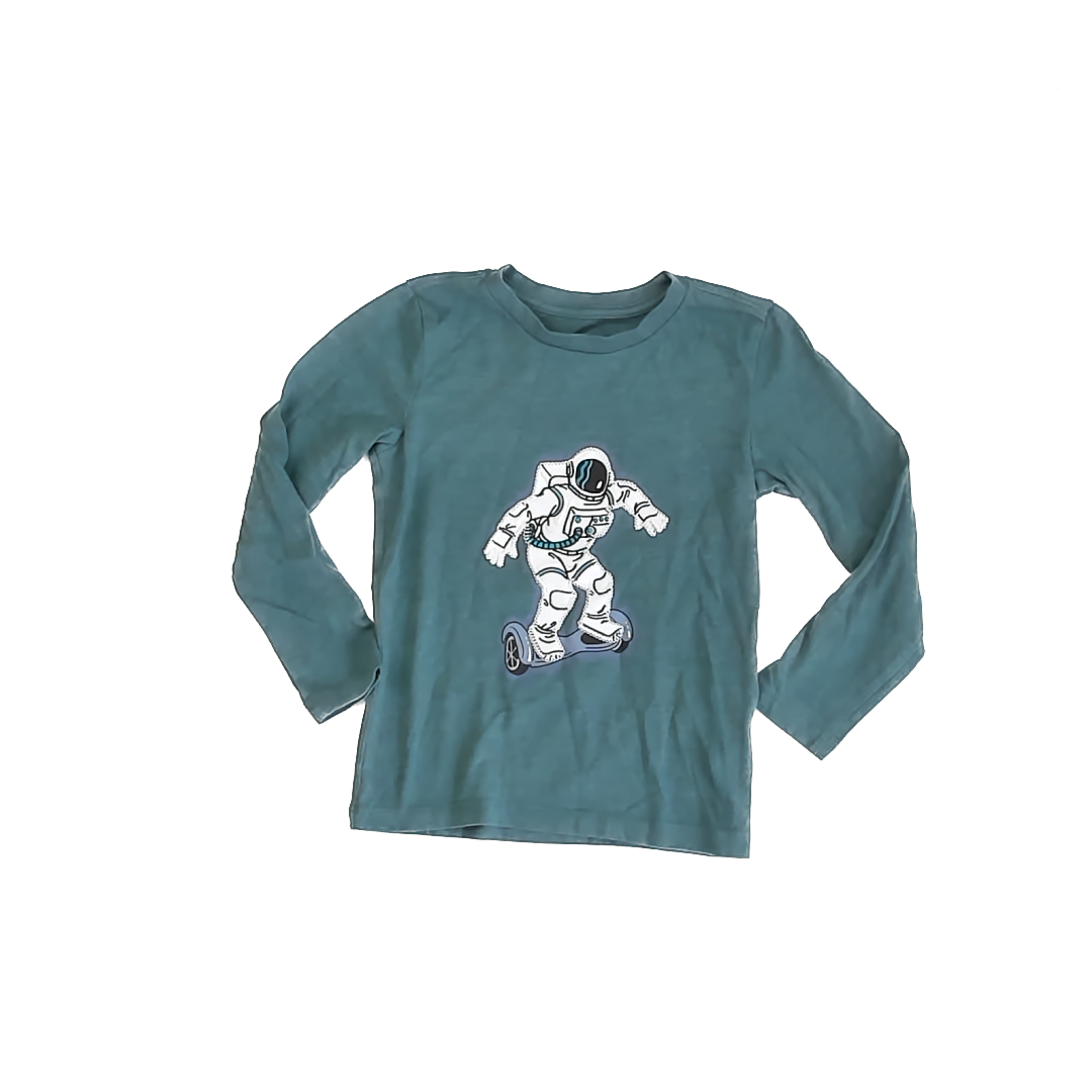 Pekkle Boys Green Long Sleeve T-Shirt Size: 6 Years Green